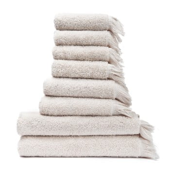 Set 8 prosoape din bumbac Casa Di Bassi Bath, crem