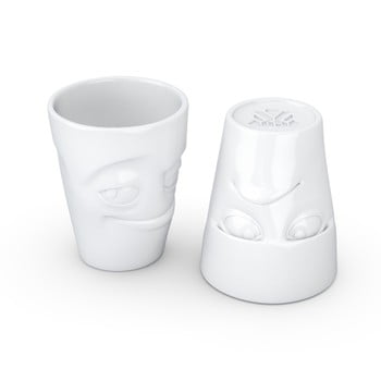 Set 2 cani din portelan 58products Grumpy & Impish, alb