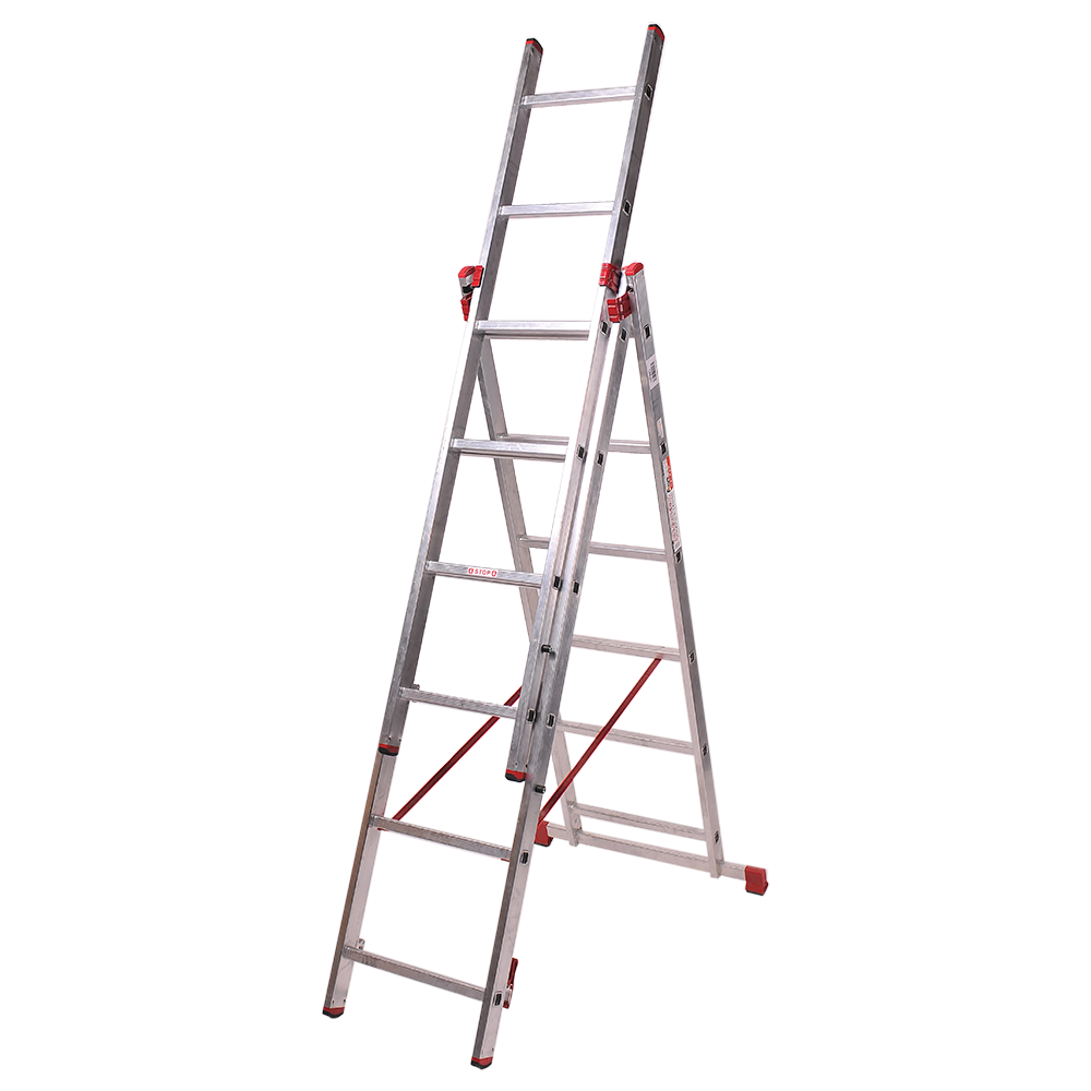 Scari si schele Scara aluminiu universala din 3 tronsoane 3 x 11 trepte