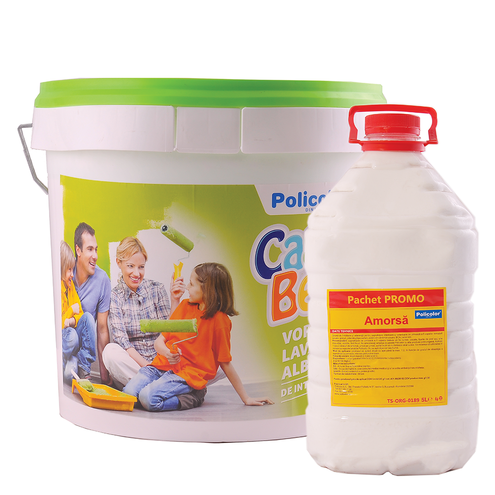 Vopsea lavabila pentru interior Casabella, 40 kg, alb + Amorsa 5 l