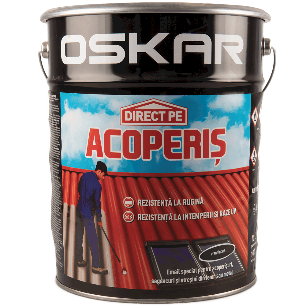 Vopsea Oskar Direct pe acoperis, verde inchis, exterior, 10 l