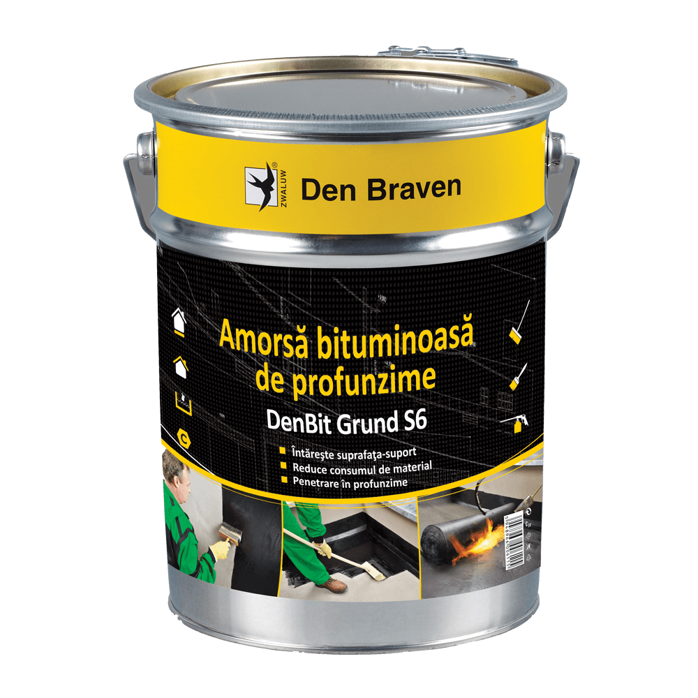 Amorsa bituminoasa, Den Braven Bit Grund S6, neagra, 9 kg