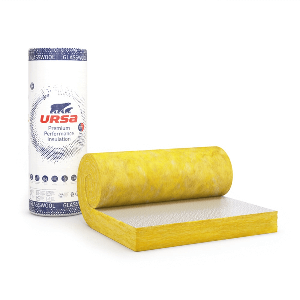 Vata minerala de sticla Ursa Plus caserata cu aluminiu, 100 x 7000 x 1200 mm