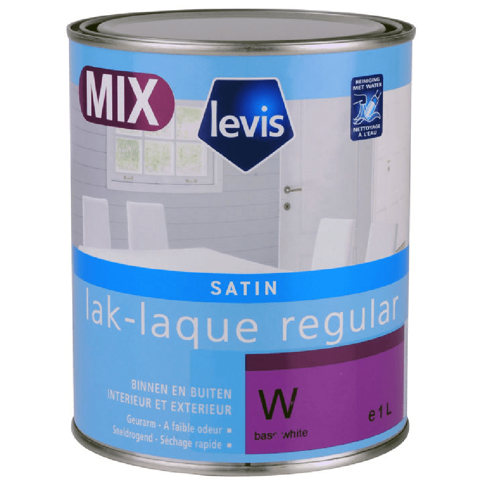 Lacuri pentru lemn Vopsea acrilica satinata Levis LAK Regular Satin Mix, 1 l
