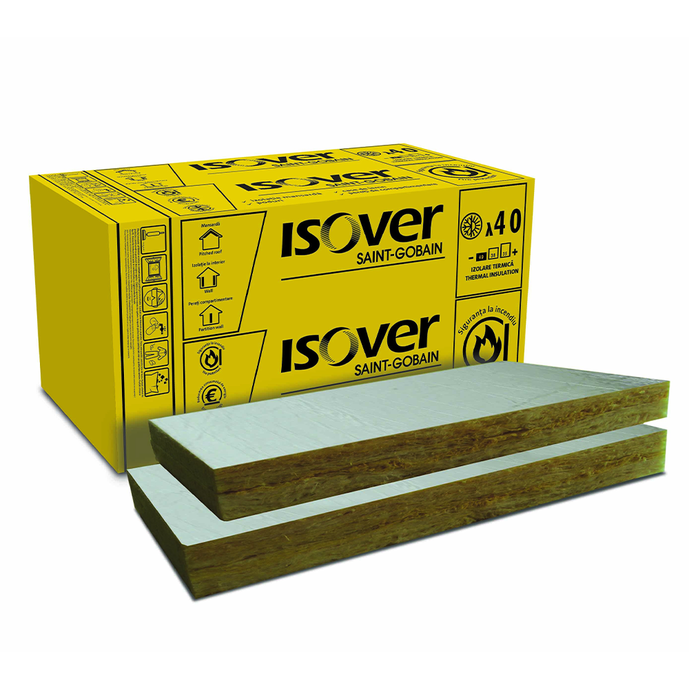 Vata minerala bazaltica Isover PLE caserata cu ALU 1000×600