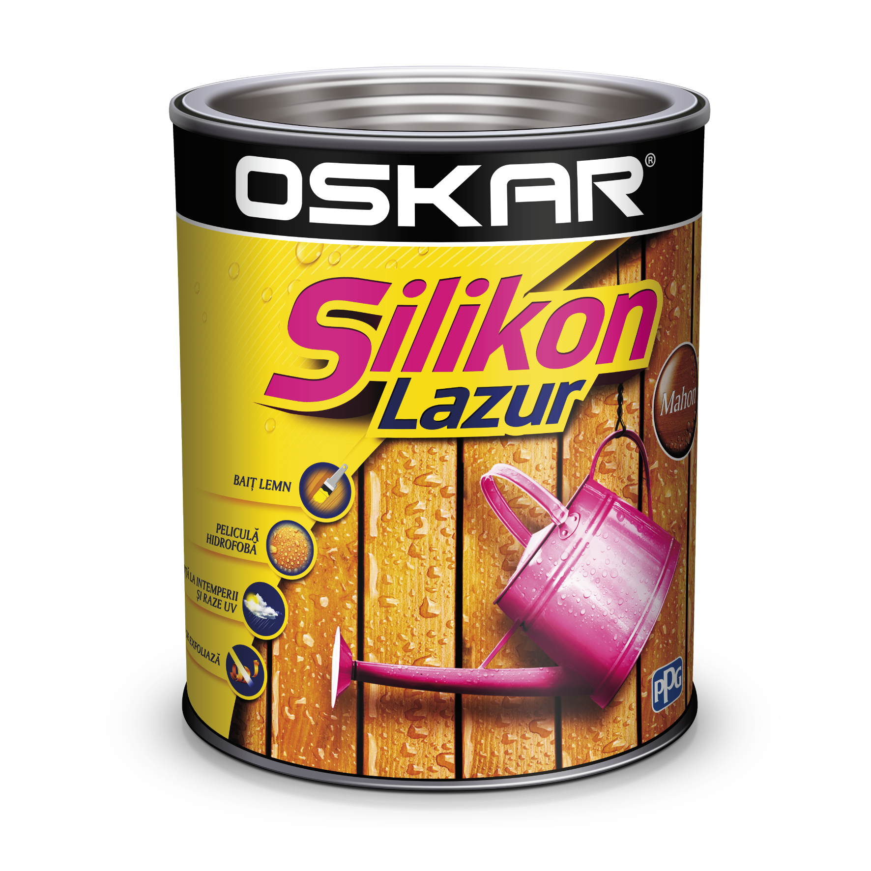 Baituri si lazuri Lazura lemn Oskar Silikon Lazur, mahon, interior / exterior, 2,5 l