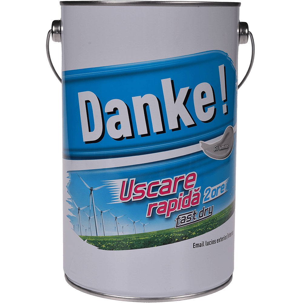 Vopsea alchidica Danke Uscare rapida, pentru lemn/metal, exterior, gri luminos 04, 4l