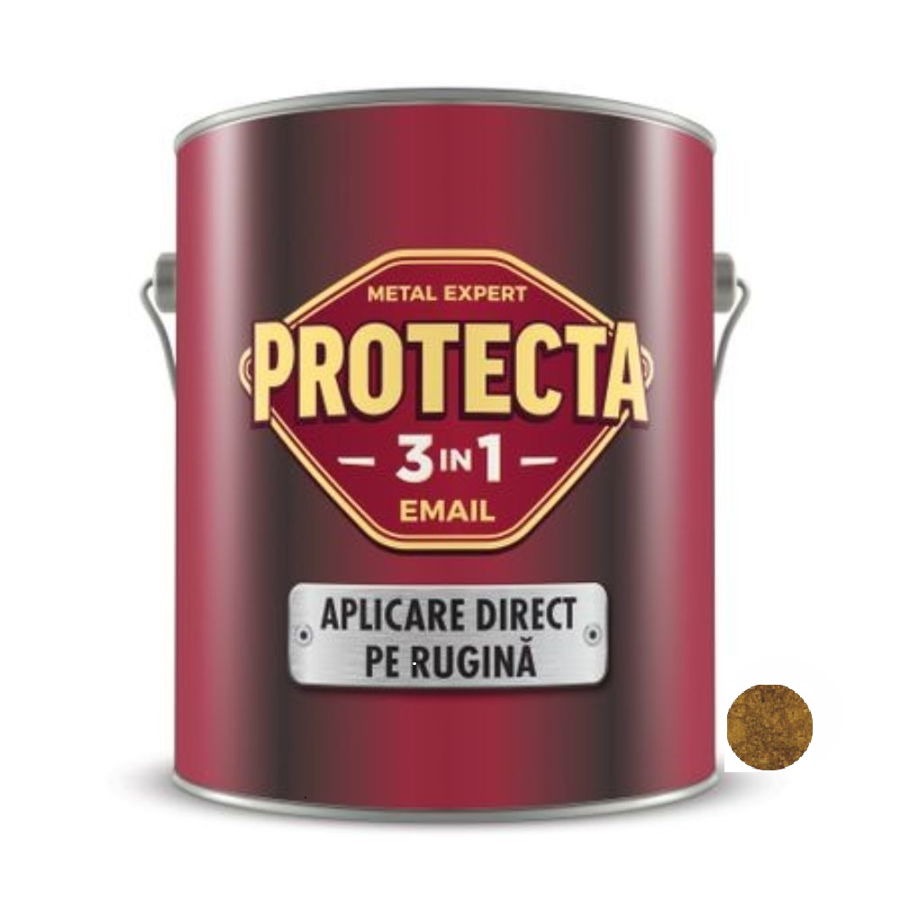 Vopsea alchidica/email Protecta 3 in 1, auriu metalic texturat, interior/exterior, 2,5 L