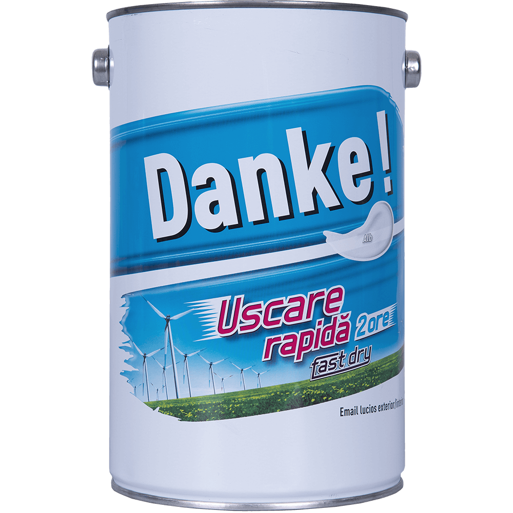 Vopsea alchidica Danke Uscare rapida, pentru lemn/metal, exterior, alb 1, 4l