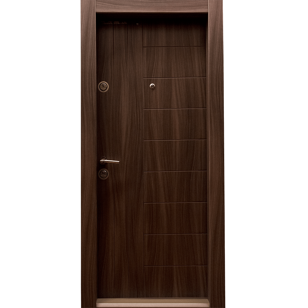 Usi de intrare apartament Usa metalica intrare Arta Door 309, cu fete din MDF laminat, 880 x 2010 mm, deschidere dreapta, culoare tanganic