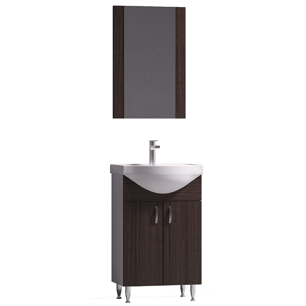Seturi mobilier baie Set mobilier baie Badenmob Eco 51, masca + lavoar + oglinda, wenge