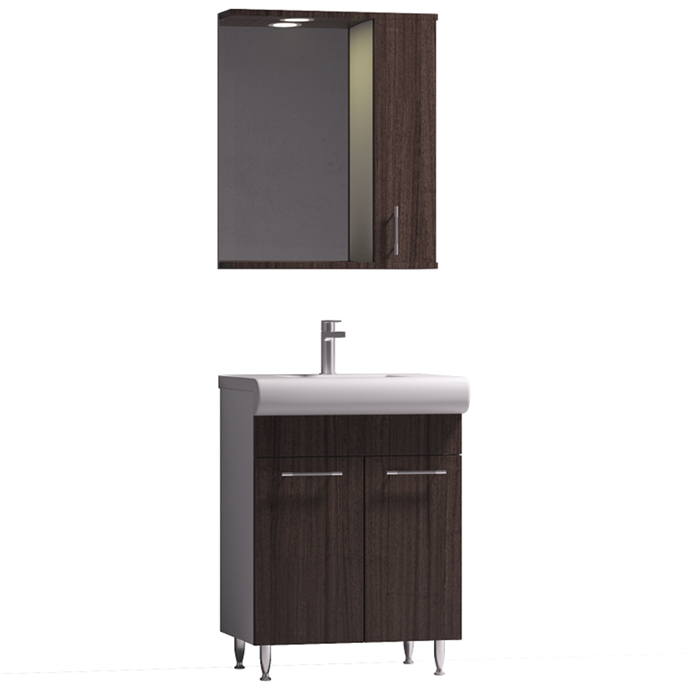 Seturi mobilier baie Set mobilier baie Badenmob Seria 004, masca + lavoar + oglinda, wenge