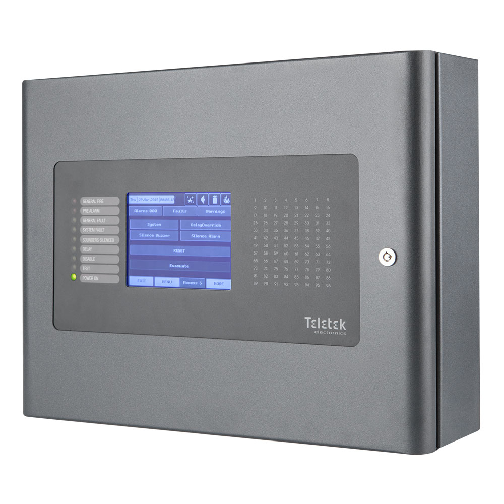 Centrala de incendiu adresabila 1-4 bucle Teletek IRIS PRO, 250/bucla, 96 zone, 10000 evenimente