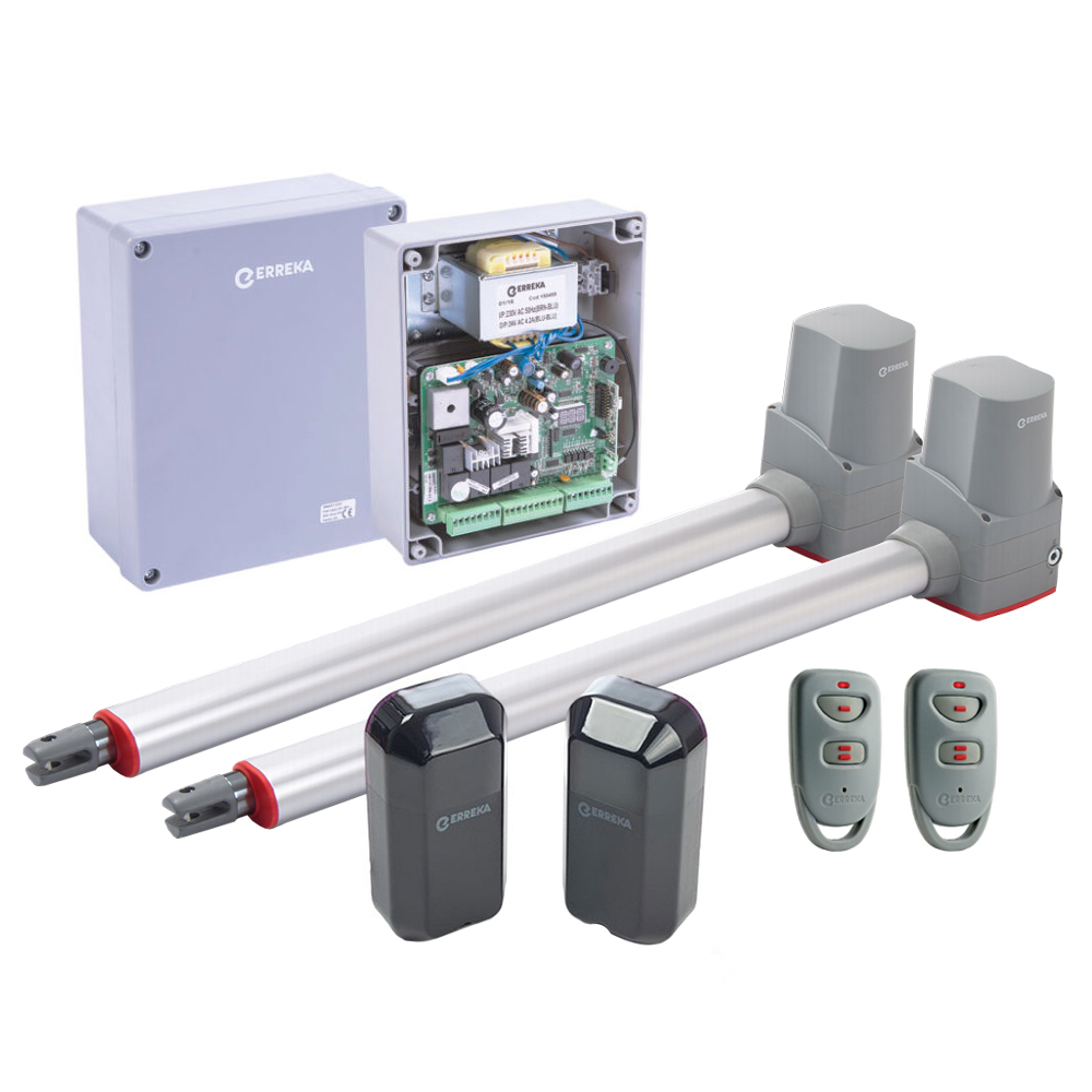 Sisteme porti batante Kit automatizare poarta batanta Erreka TEMIS2, 200 Kg/canat, 2.2 m/canat, 24 V