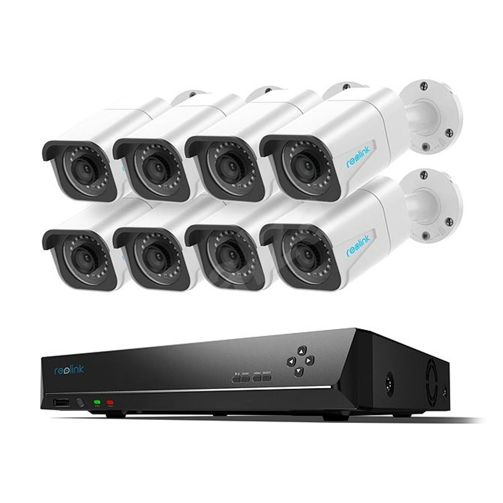 Sistem supraveghere IP exterior Reolink RLK16-800B8, 8 camere, 4K, IR 30 m, 4 mm, microfon, HDD 3TB