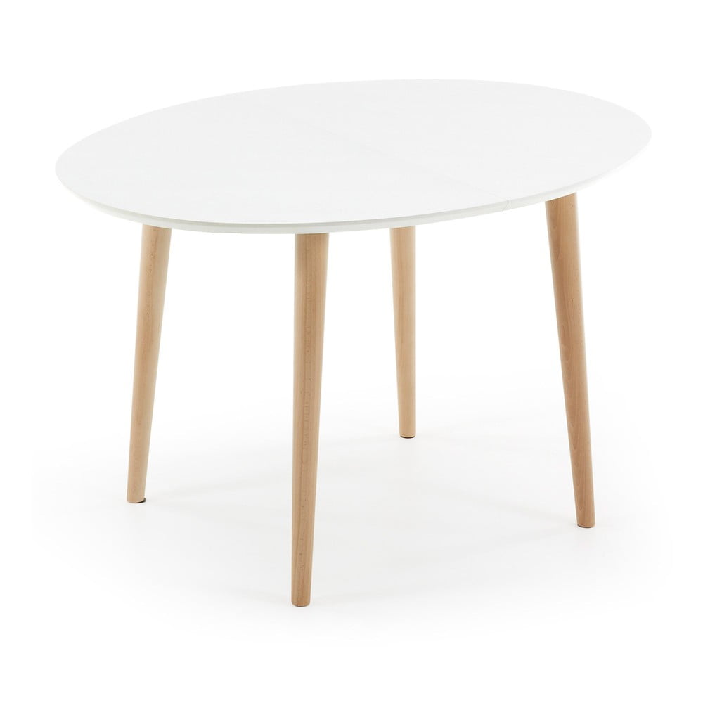 Mese bucatarie Masa de dining extensibila Kave Home Oakland, 120 x 90 cm , alb