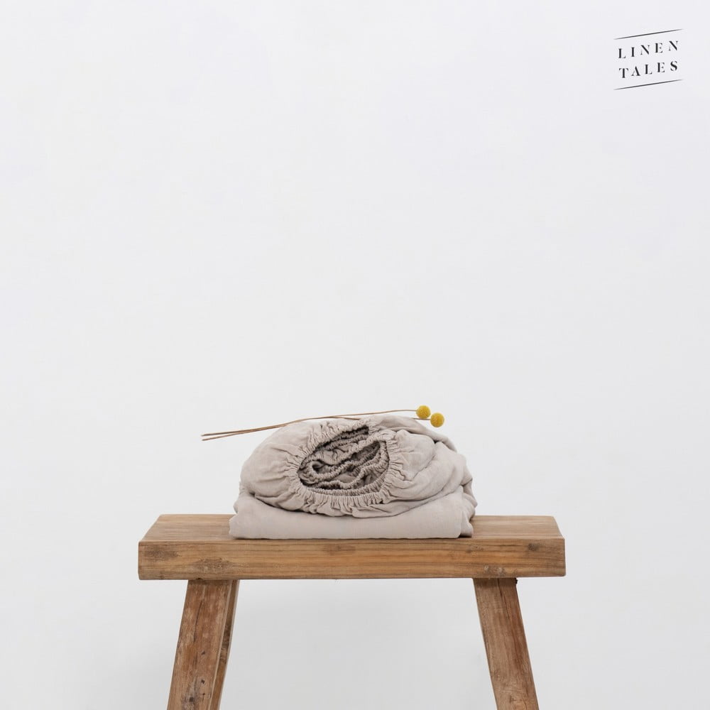 Cearceafuri Cearsaf bej din fibre de canepa 200×180 cm – Linen Tales
