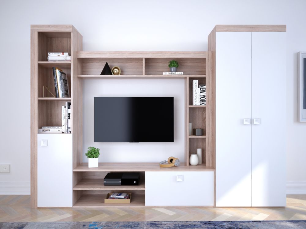 Set mobila living moderna Living Clop Combo Sonoma