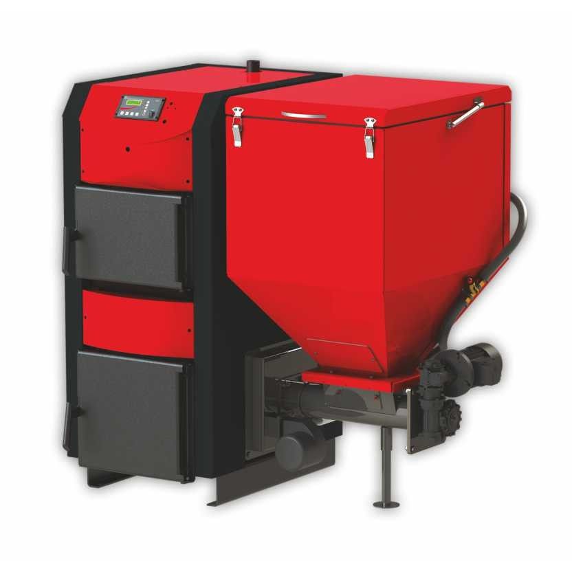 Centrala termica mixta cu aprindere automata Burnit WBS AC UB 27 kW, pe peleti, agropeleti din paie, peleti din floarea soarelui, carbune , aschii lemn , sambur