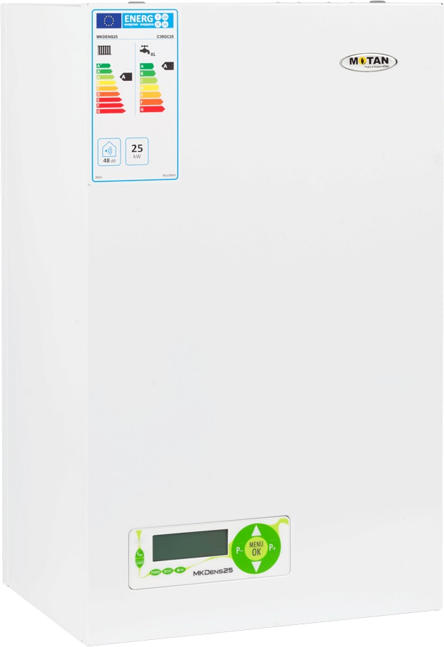 Centrala termica condensare Motan MKDENS 25, 25KW, raport modulare 1:10, hidrobloc din bronz, pompa circulatie low energy, kit evacuare inclus