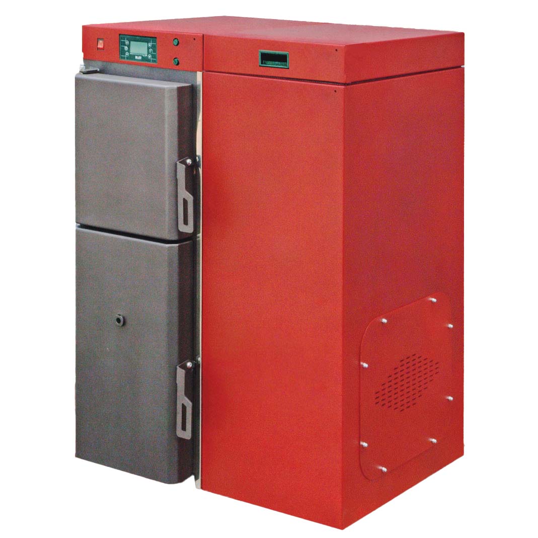 Cazane combustibil solid Centrala termica mixta lemn si peleti, Fornello Tera 40 KW, aprindere electrica peleti, fara modificari la schimbarea combustibilului, 
