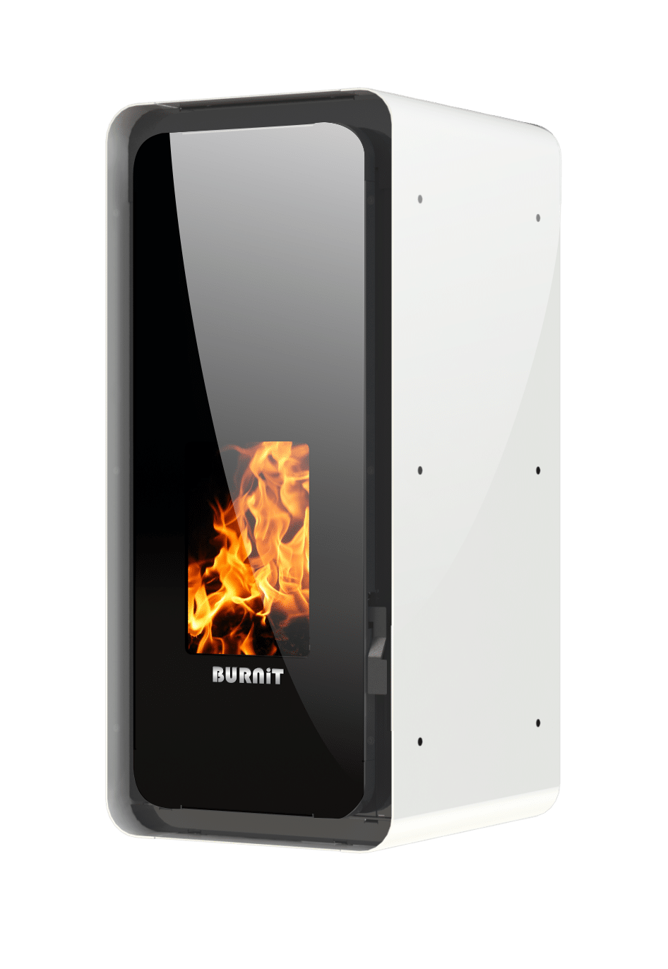 Centrala termosemineu pe peleti Burnit Calor Swan White 18 kW, echipata cu pompa de circulatie, vas de expansiune, automatizare, suprafata pana la 145 metri pat