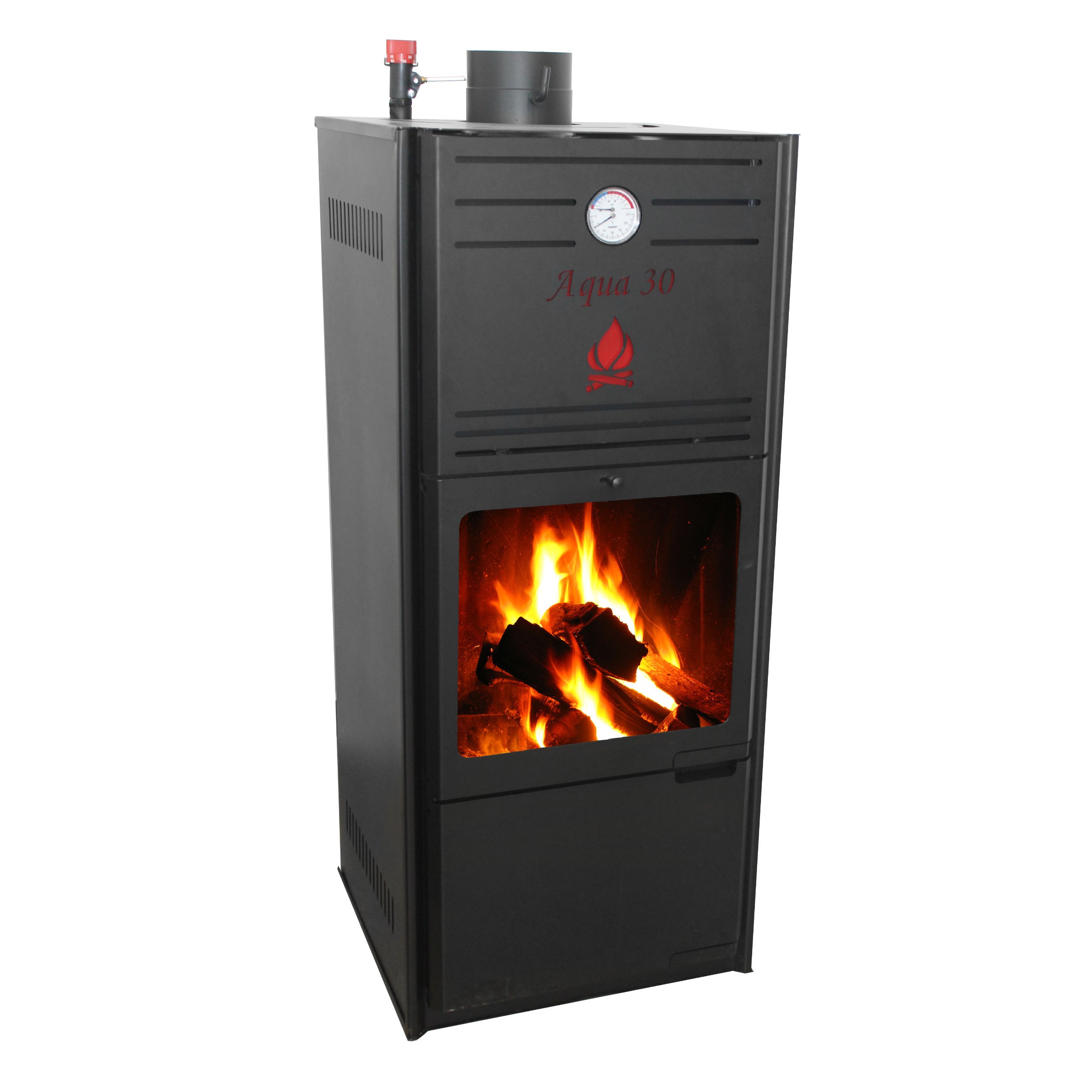 Termosemineu pe lemne, brichete, FORNELLO Aqua PREMIUM 30 KW