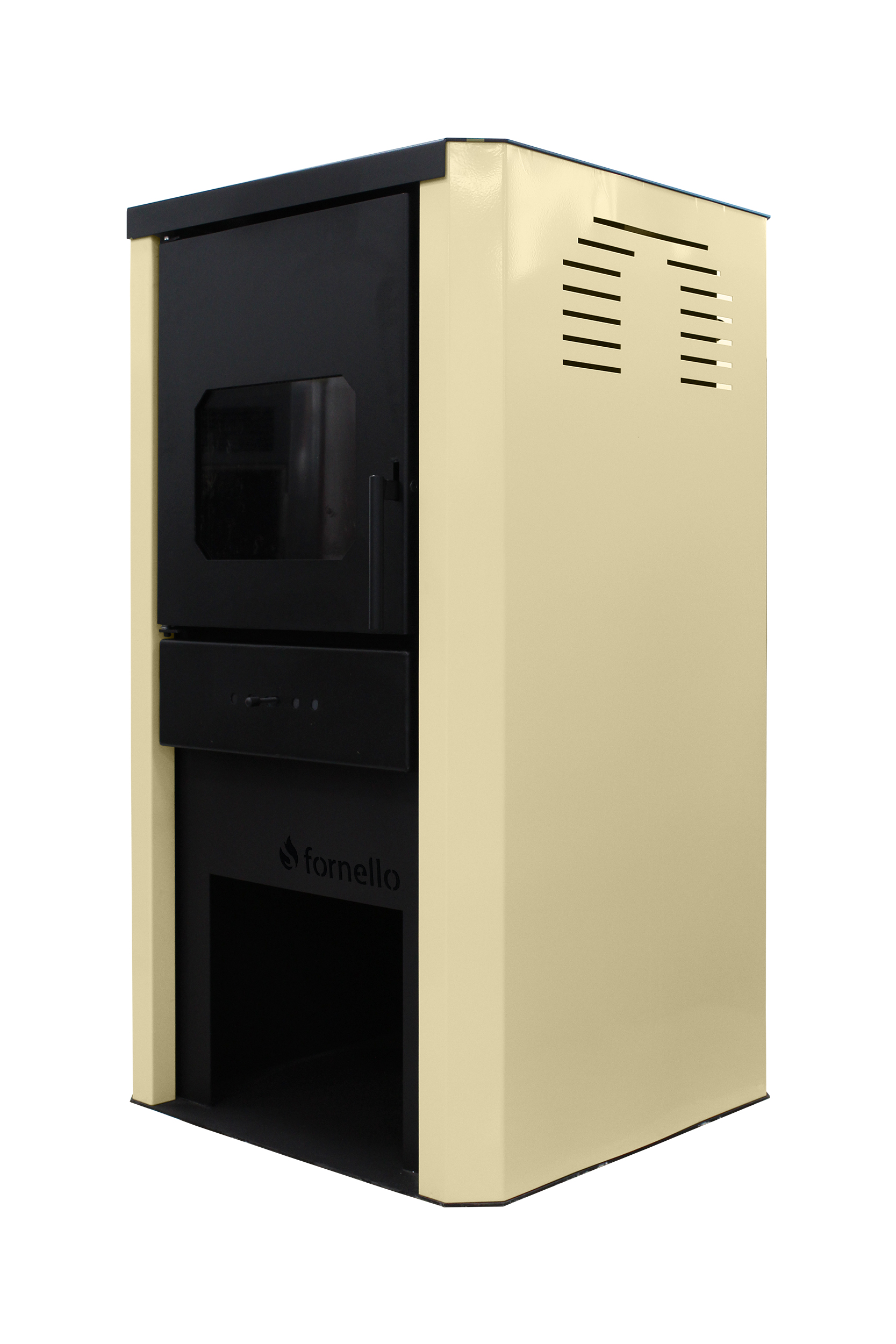 Termosemineu pe lemne, brichete si carbune Fornello Monza Ivory 27 kW