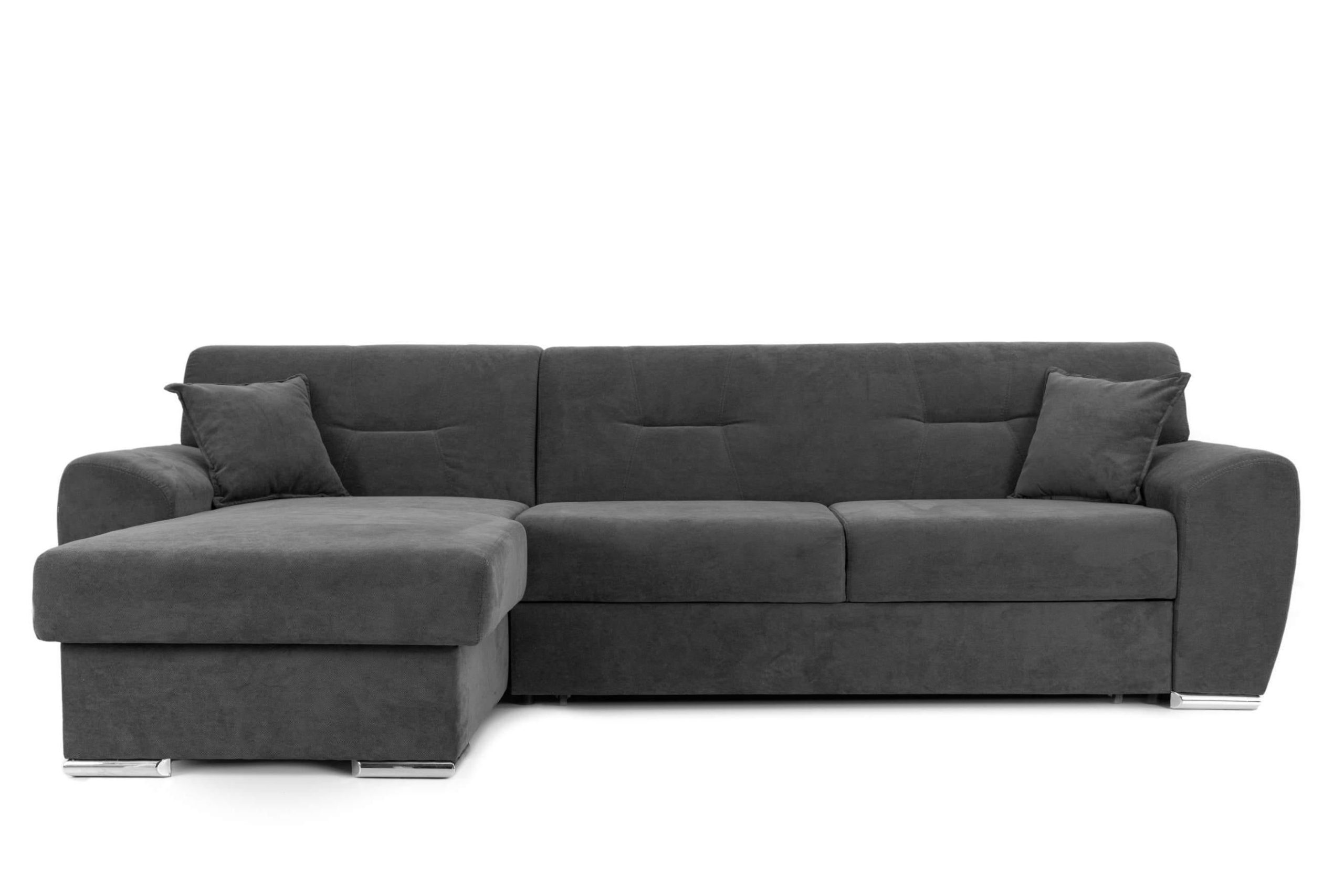 Colțar Extensibil ASTORIA, cu ladă de depozitare, variante stânga/dreapta 281x168x85 cm – Stanga, Gri-Inchis